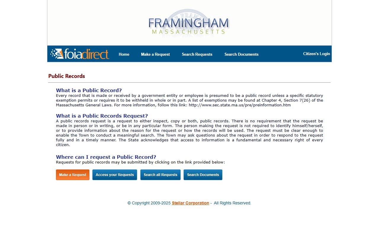 Framingham police records online portal