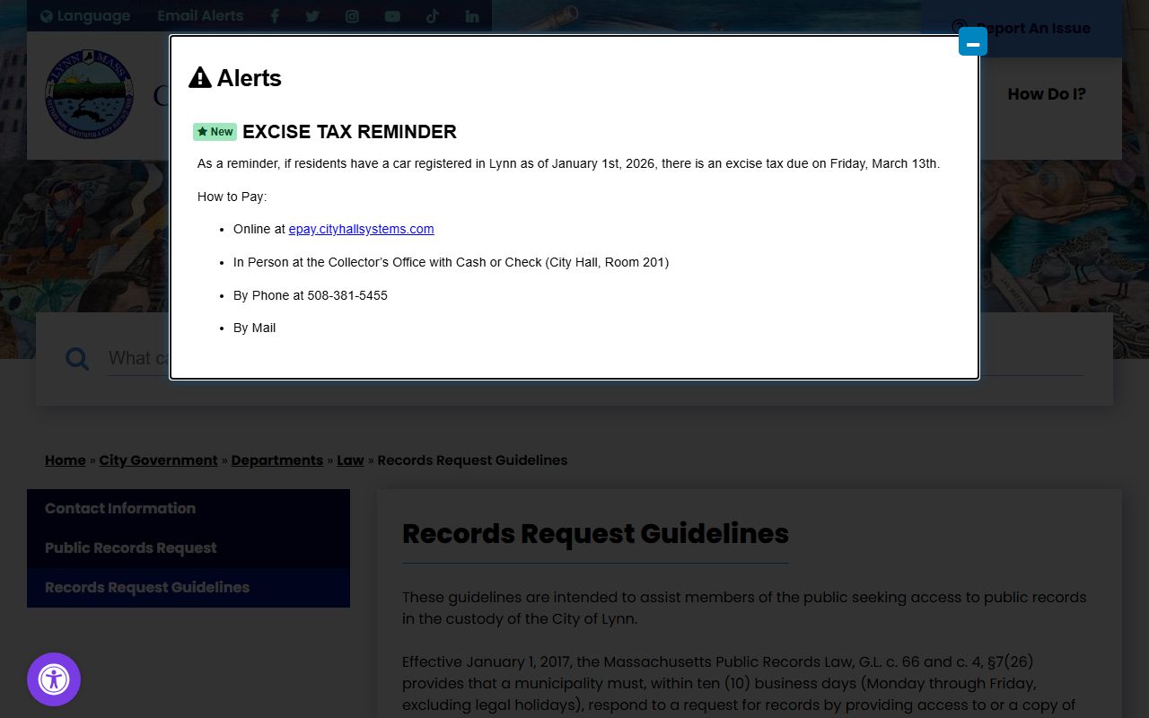 Lynn records request guidelines for police records