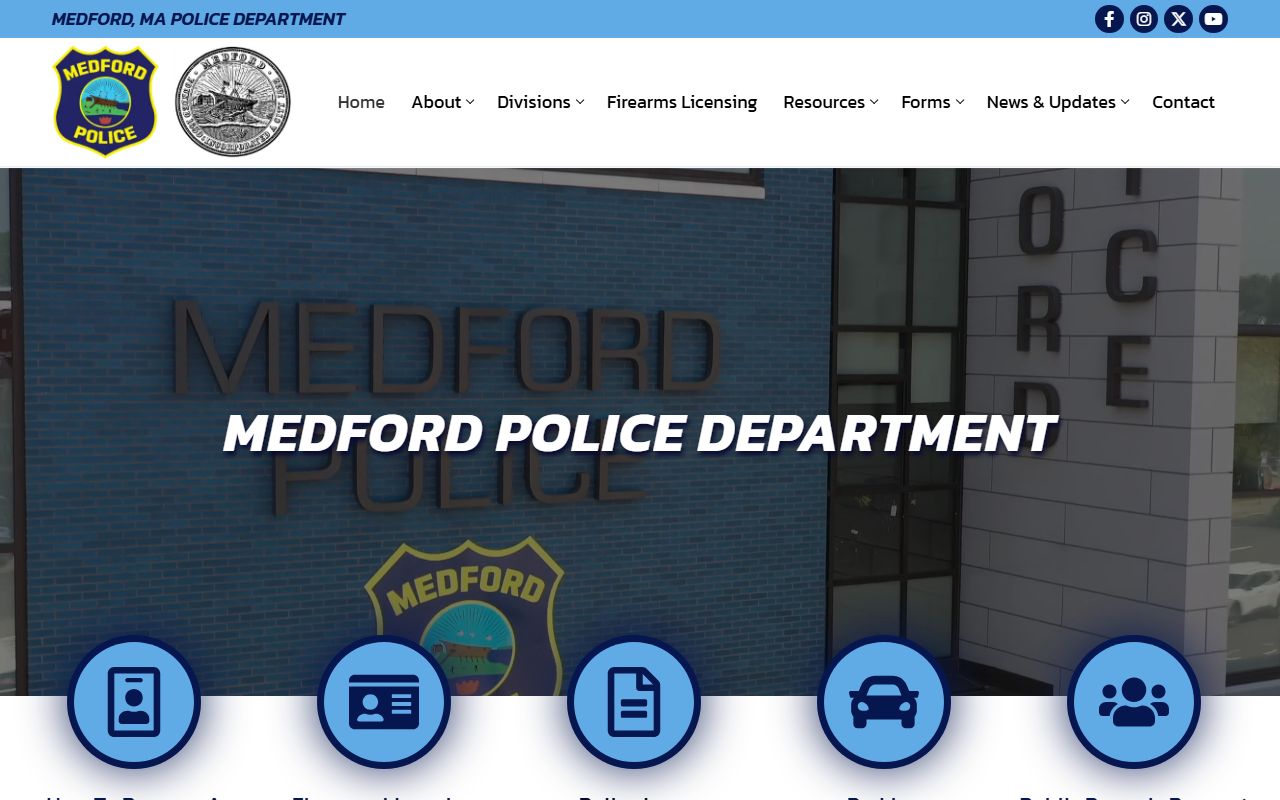 Medford Police Department website for police records