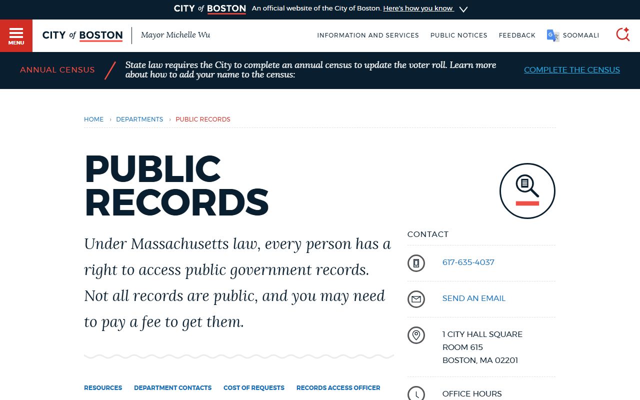 Boston public records portal for Suffolk County police records
